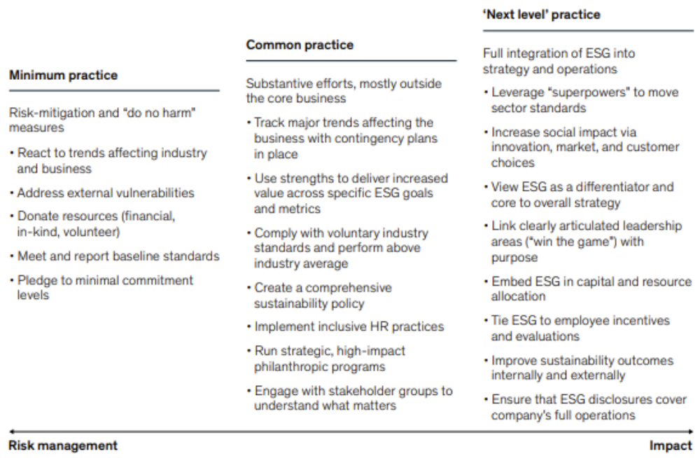 Source: “How to Make ESG Real”, McKinsey, August 2022