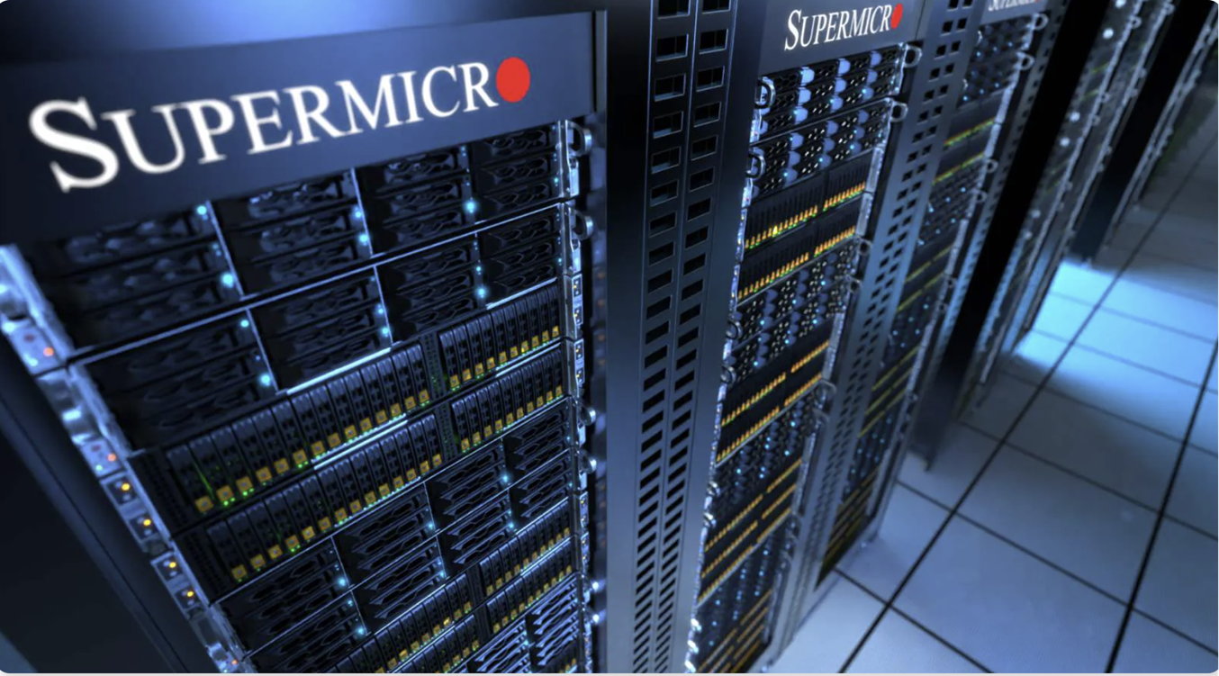 The computer racks that Supermicro assemble.                                                                  Source: Supermicro