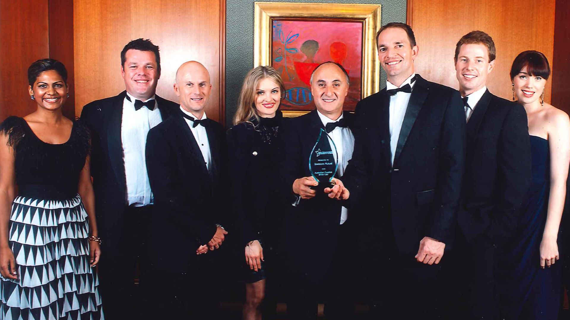 The IML team accepting the Money Management/Lonsec Fund Manager of the Year 2012 award for Australian Equities. (Source: Supplied)