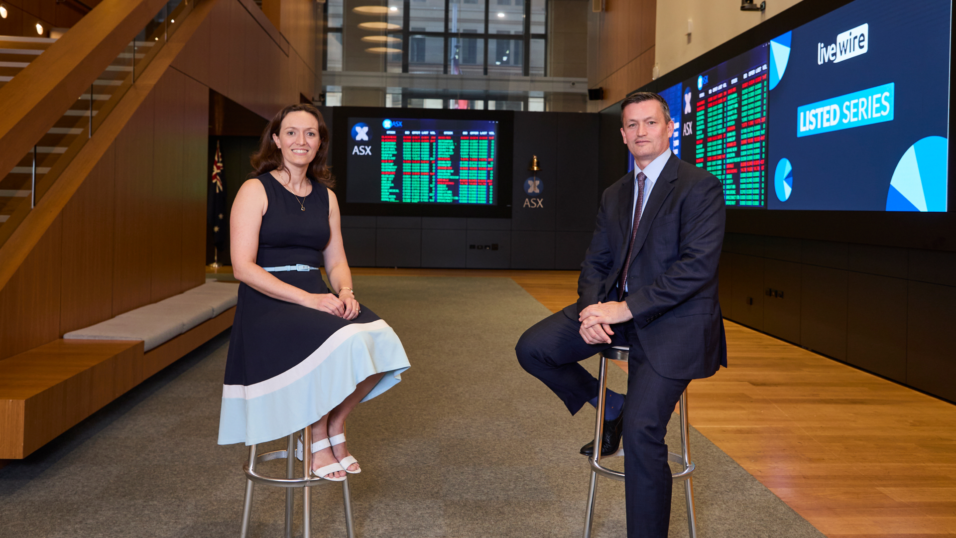 In discussion at the Australian Stock Exchange in Sydney.