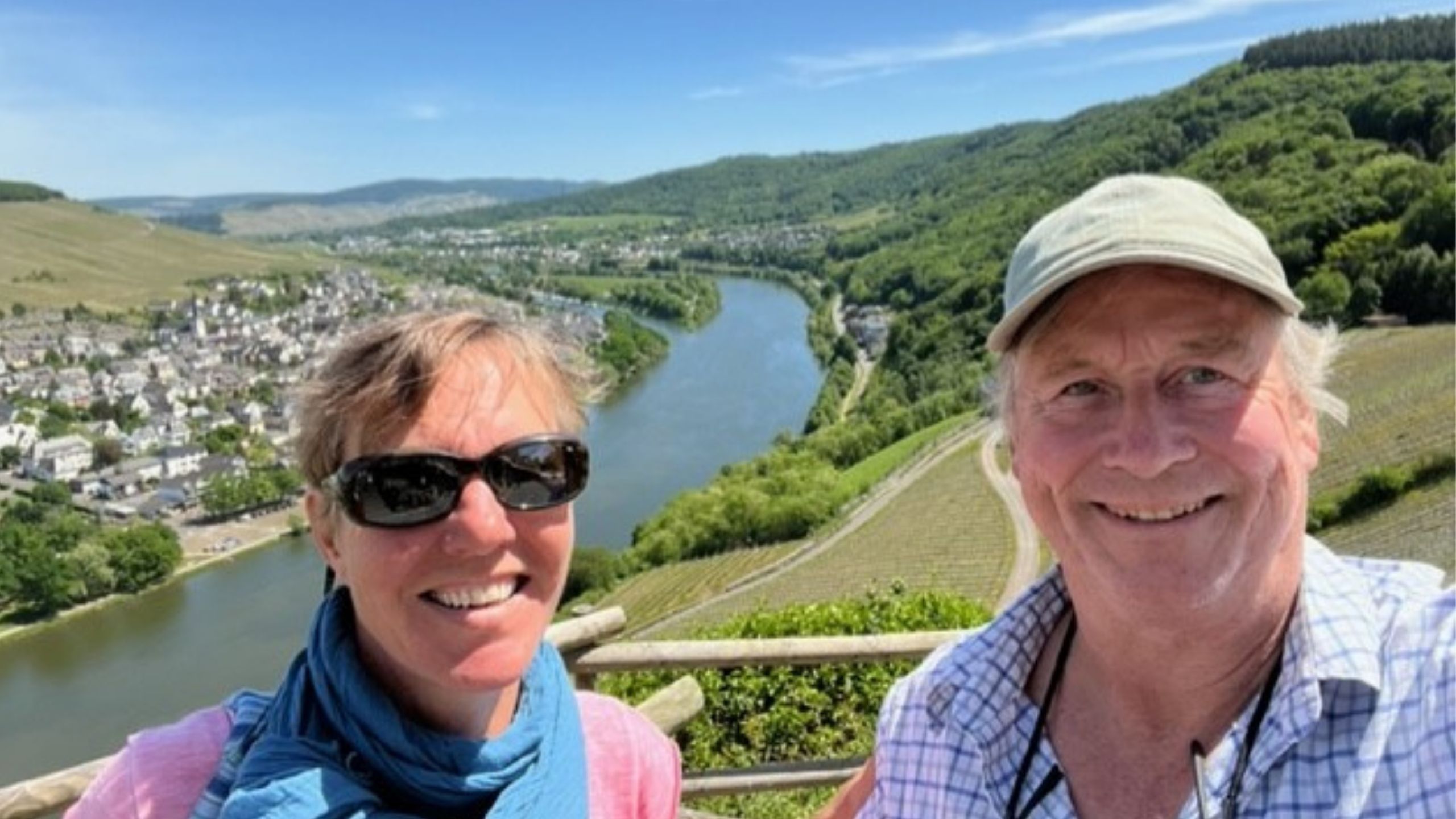 David and his wife in Germany, living up their retirement. (Source: supplied).