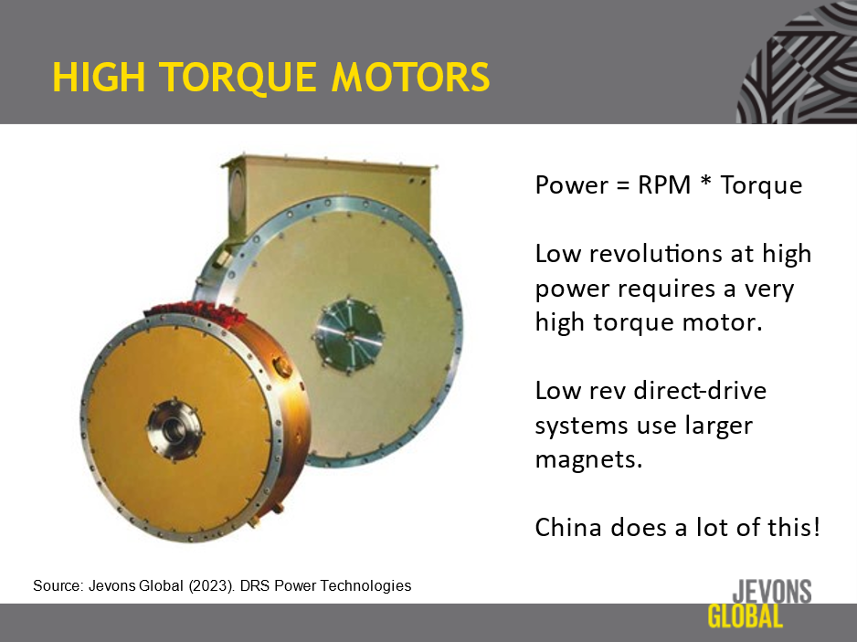 The power of a motor is the product of torque, or twisting moment, and angular velocity.