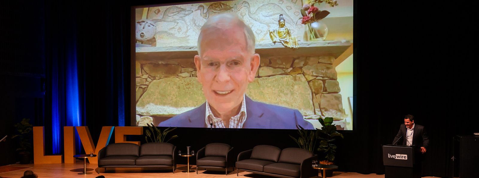 Livewire's James Marlay interviewing Jeremy Grantham via Zoom. (Source: Eden Connell)