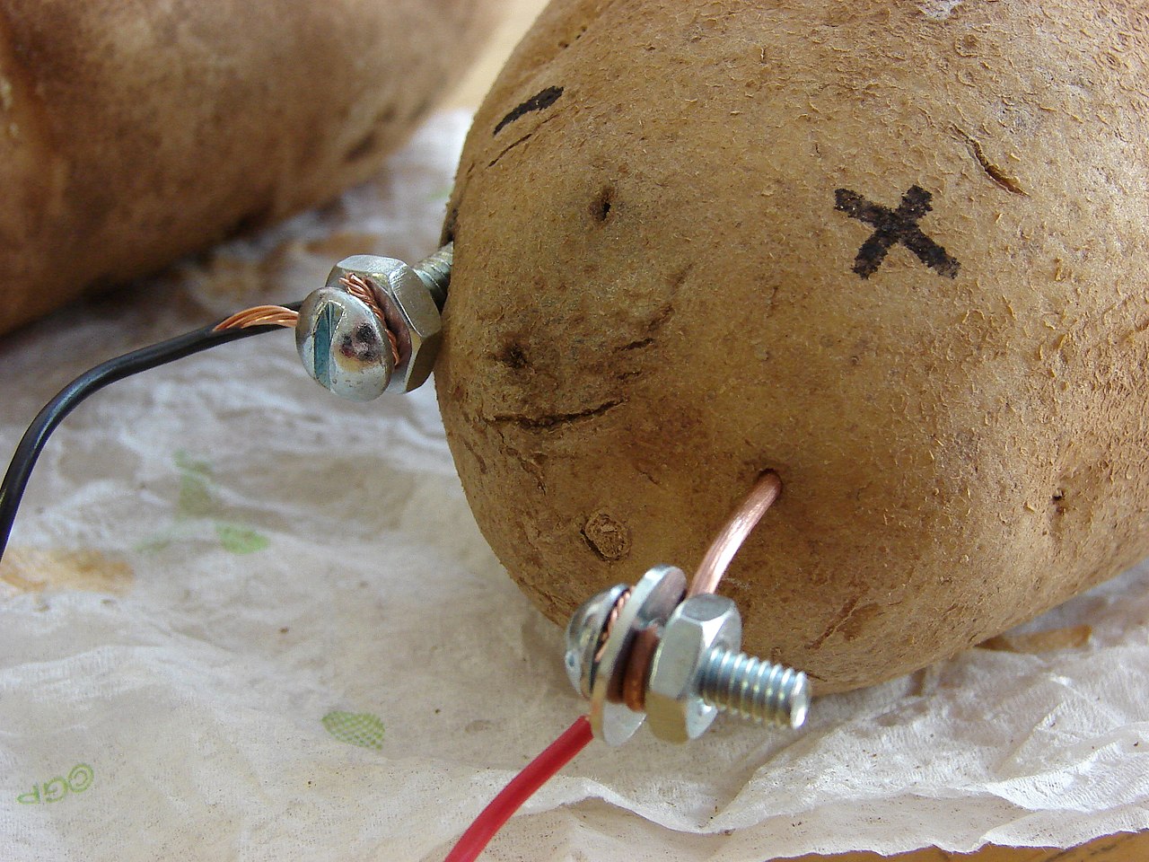 Stick a zinc-plated screw and a copper wire into the humble potato and you have a battery.