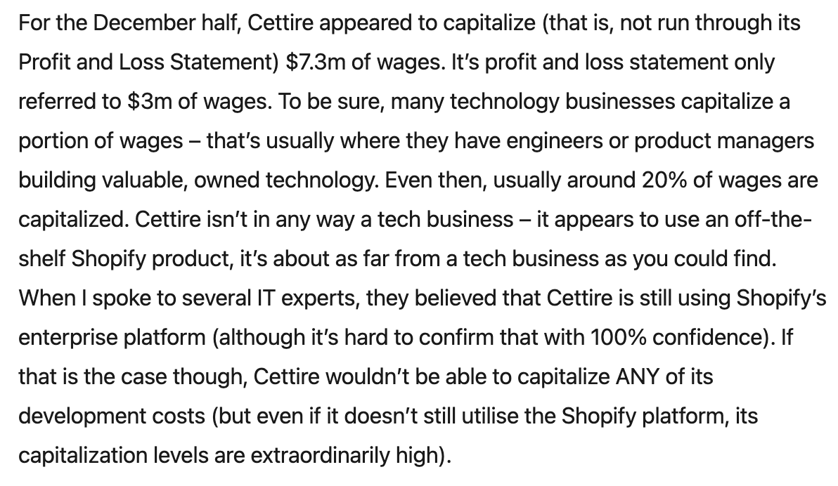 An excerpt from Adam Schwab's piece on "Cettire's House of Cards" on LinkedIn. (Source: LinkedIn)