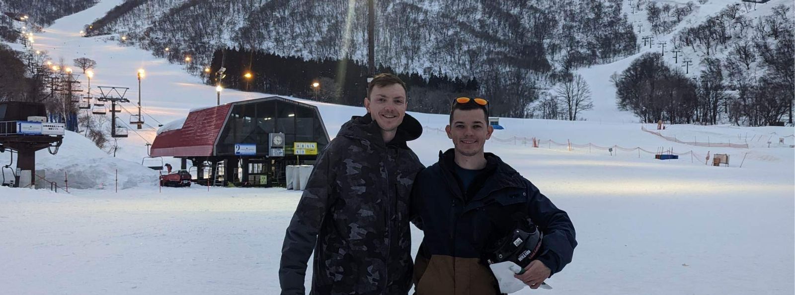 Stefan and his brother on a snowboarding trip in Japan. (Source: Supplied) 