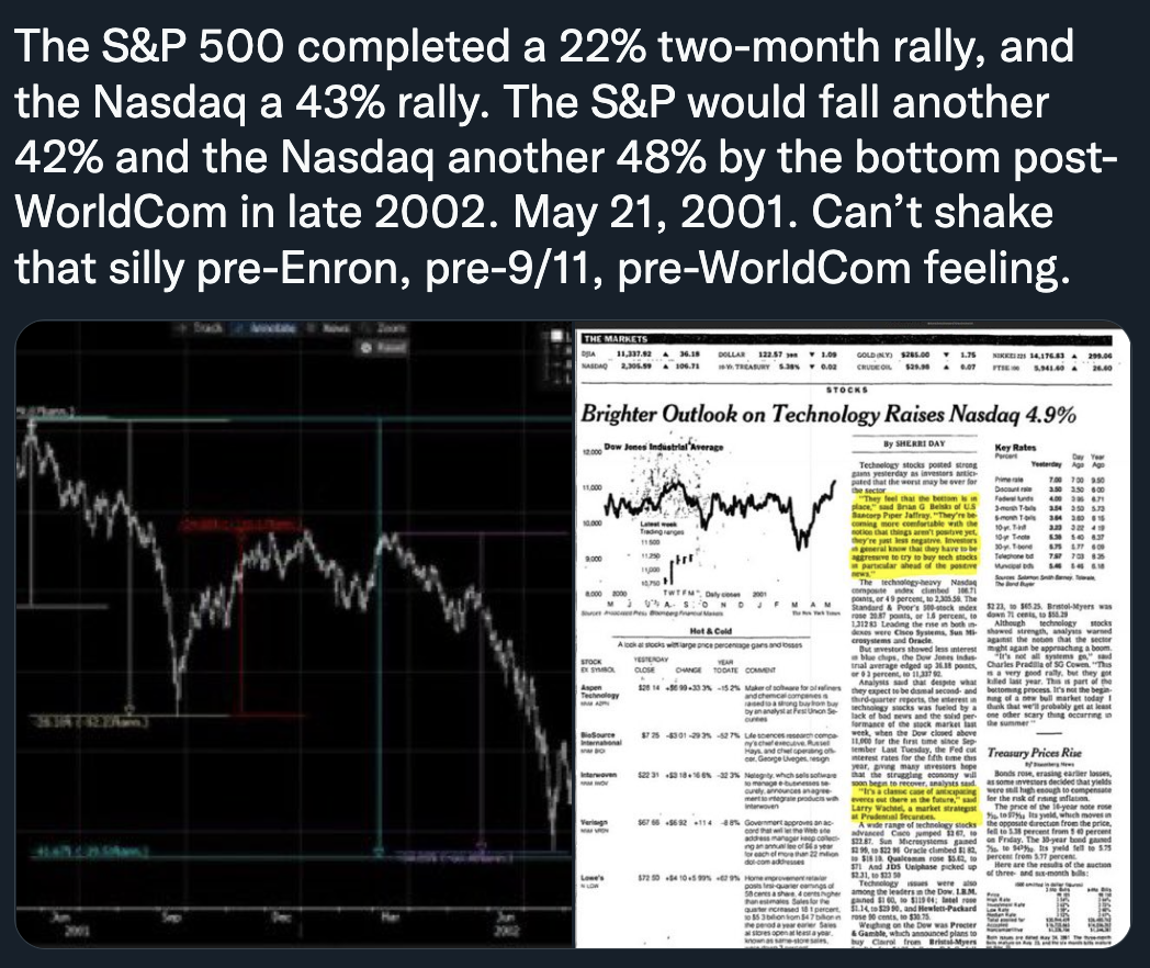 Enron. 9/11. Dot com. Everything's fine....?!