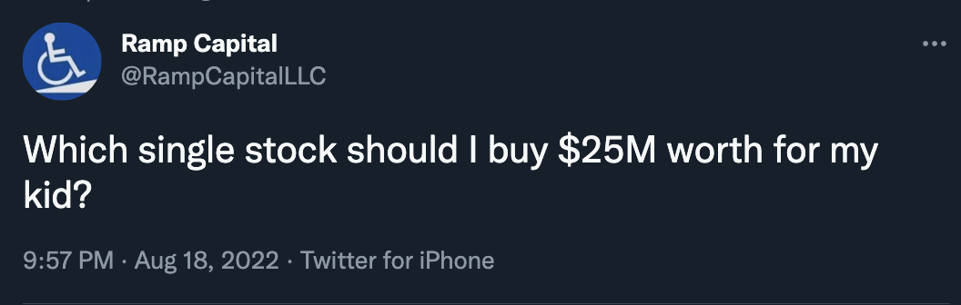 Don't doubt the power of the crowd. This tweet is to do with the 20-year-old kid who inherited $25 million from his family, bet it on meme stocks, and cashed out with a lot more. But of course, you have to start with the $25 million first.