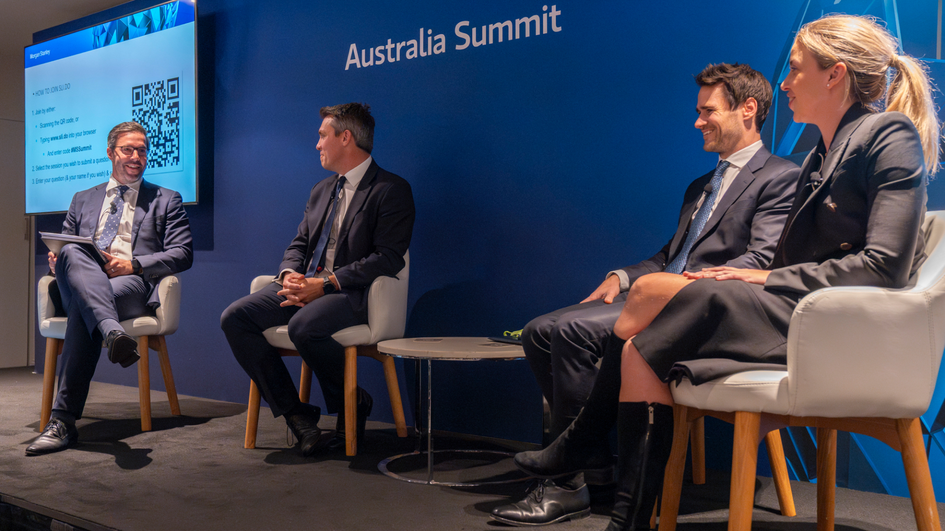 From left to right: Will MacDiarmid (Morgan Stanley), Oscar Oberg (Wilson Asset Management), Michael Higgins (Milford Asset Management), Eleanor Swanson (Firetrail Investments