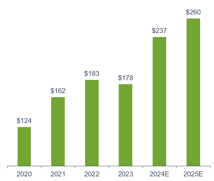 Source: Company Reports & Factset Consensus Estimates, Hyperscalers (Amazon, Microsoft, Google, Meta (Facebook), Apple, Alibaba, Oracle, Tencent, HP, IBM, Baidu, SAP, Salesforce); latest available as of 19 June 2024 