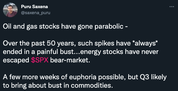 On a related note, how far have old-world energy stocks run? This Twitter user argues - probably too far. 