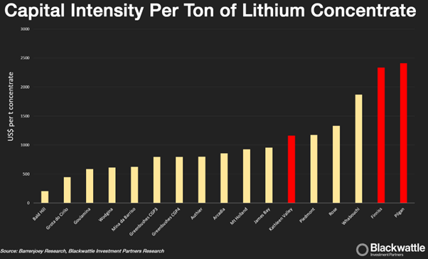 Lithium capital intensity 