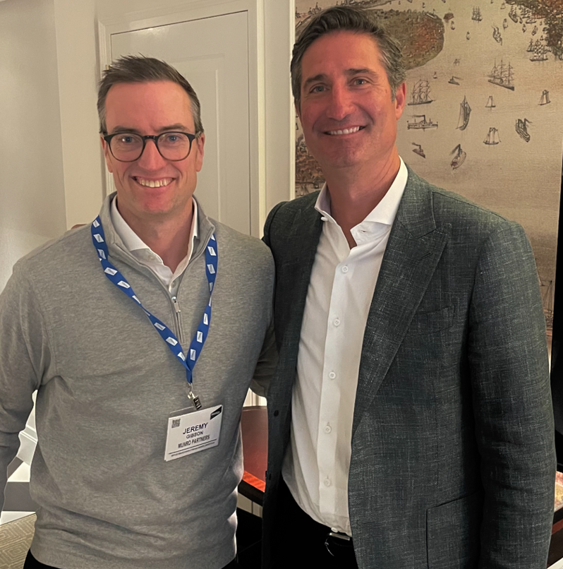 Gibson with Chipotle CEO Brian Nicol, whom he met while on a research trip earlier in the year. 