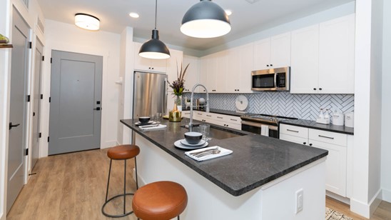 Equity Residential kitchen. Accessories are for display purposes only. Source: Company website
